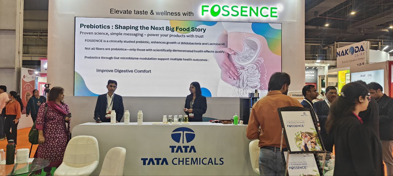 Tata Chemicals participated in Fi India 2025 from 3rd to 5th September at IEML (Greater Noida, India) highlighting FOSSENCE<sup>®</sup>, our versatile prebiotic dietary fiber.<br><br> At Hall 11, Booth E16, visitors experienced how FOSSENCE<sup>®</sup> can bring scientifically backed health benefits to a wide range of food and beverage applications. Attendees tasted coffee, cookies, cakes and sweets made using FOSSENCE<sup>®</sup> L55, which helps reduce sugar while preserving the taste and texture.<br> The event provided an excellent platform to engage with experts and innovators in the food industry, exploring how prebiotic fibers can enable healthier and more functional formulations. <br><br> Watch the event highlights from our Fi India 2025 showcase:<br> YouTube link: <a href=\"https://youtube.com/shorts/JsdzRSmfJE4?si=8fuCp7qWf6h59CSB\" target=\"_blank\" rel=\"noopener noreferrer\">https://youtube.com/shorts/JsdzRSmfJE4?si=8fuCp7qWf6h59CSB</a>