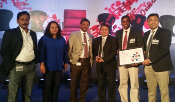 R Nanda (fourth from left), chief human resources officer, Tata Chemicals, with the Aon Best Employer Award