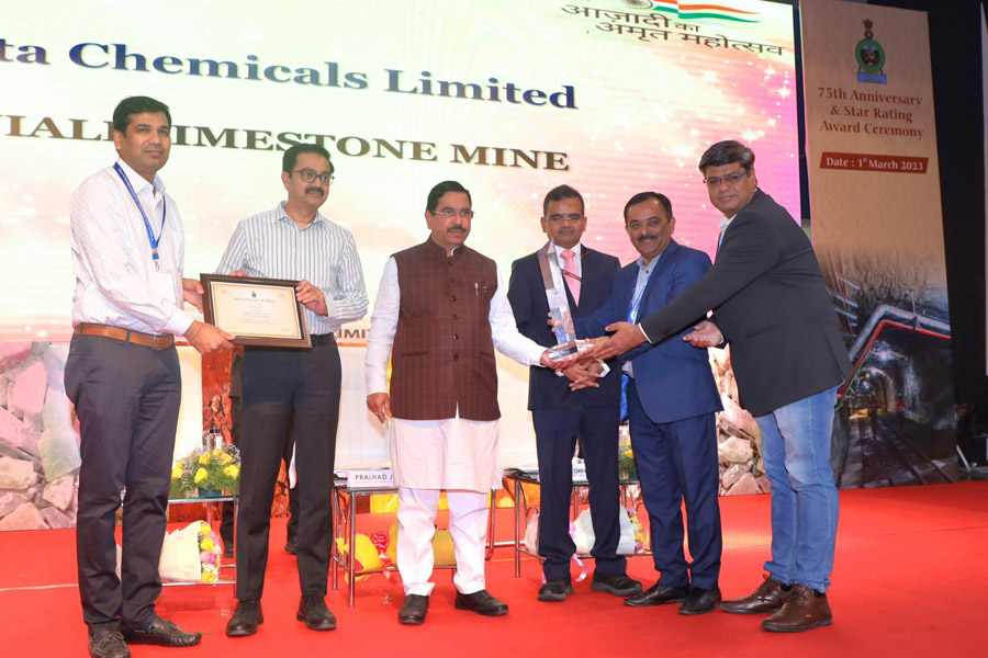 Tata Chemicals Aniali Limestone Mine Awarded Five-Star Rating by GoI for the fifth year in a row Tata Chemicals Aniali Limestone Mine Awarded Five-Star Rating by GoI for the fifth year in a row